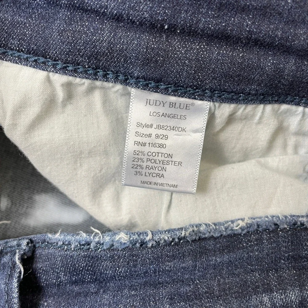 Judy‎ Blue 9/29 Skinny Fit Jeans Raw Hem Cotton Blend